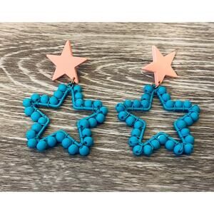 Star Bead Drop Earrings